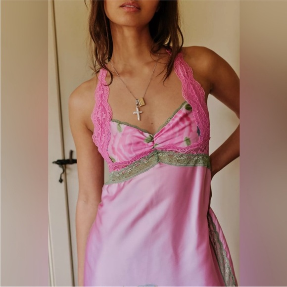 FREE PEOPLE NWT Just Dreamy Maxi Slip / Sweet Lilac Combo Size M - Picture 3 of 11